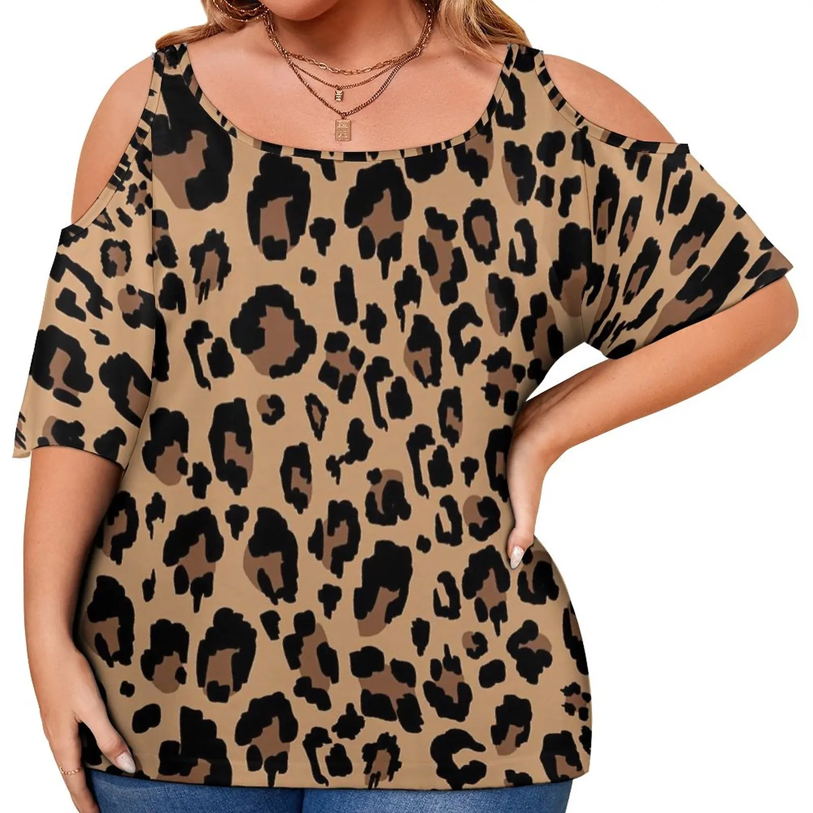 

Retro Leopard T Shirt Jungle Animal Print Cute T Shirts Short-Sleeve Street Wear Tee Shirt Summer Trendy Top Tees Plus Size 5XL