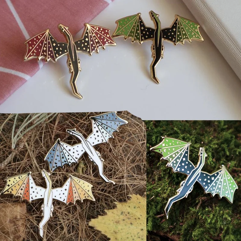 

Ice and Sunset Dragon Hard Enamel Pins Animal Lapel Pin Movie Novel Inspiration Badge Brooch for Jewelry Accessory