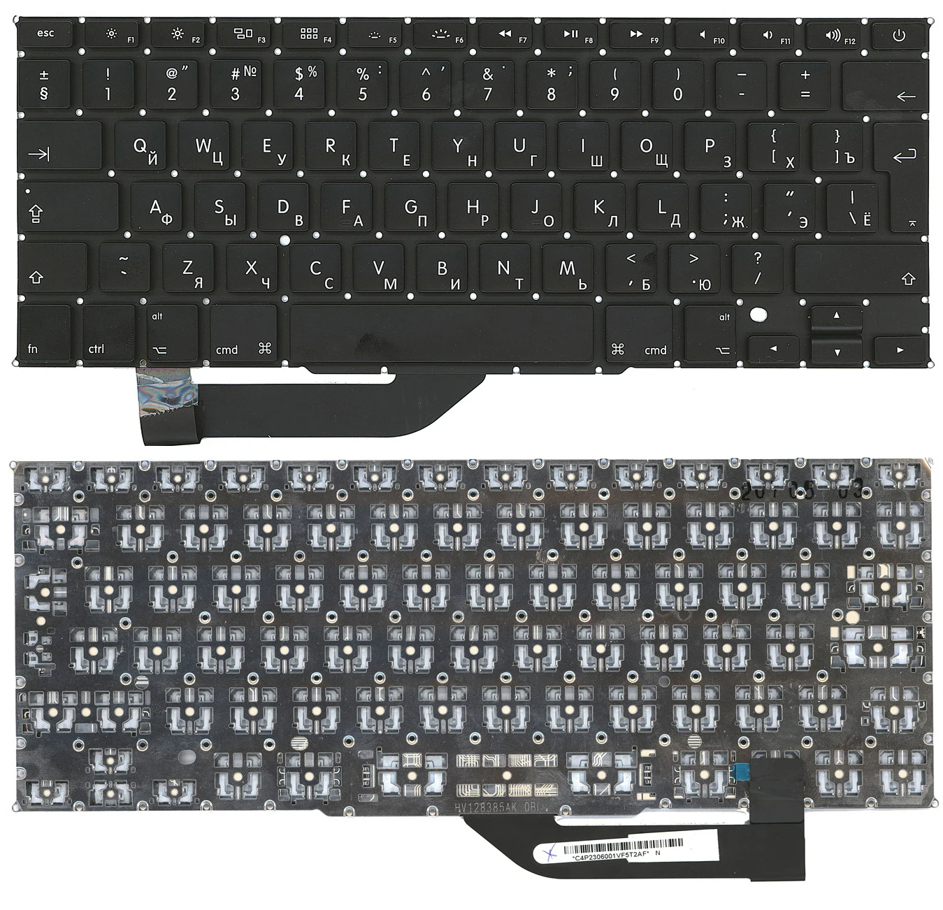 Клавиатура для Apple MacBook Pro 15\ A1398 (2014) Большой ENTER Русская Чёрная | Replacement Keyboards