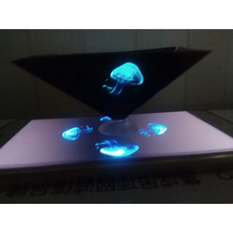 

Universal Cell Phone 3D Hologram Py-ramid Display Projector Stand 360-Degree Images Cartoon Interaction