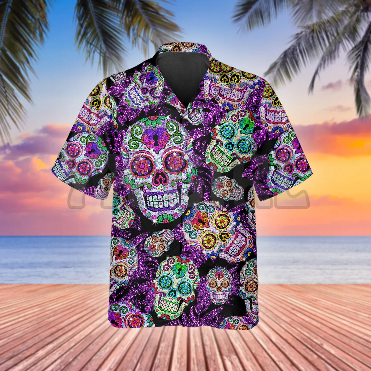 Skull Green Tree 3D All Over Printed Hawaiian Shirt Men's For Women's Harajuku Casual Shirt Unisex