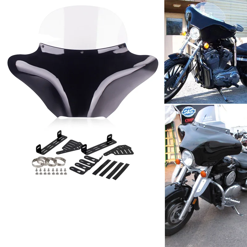 

Motorcycle Front Outer Batwing Headlight Windscreen Air Deflector Fairing Cover For Honda Shadow VTX 750 1100 1300 1800 Cruiser