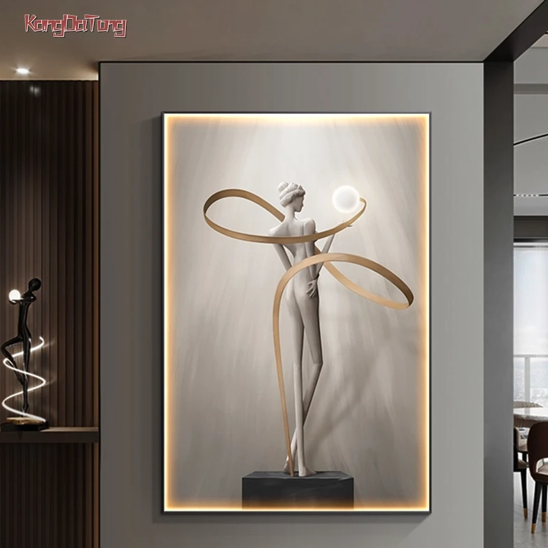 

Modern Character Art Glowing Interior Painting Led Wall Hanging Lamp Photo For Living Room Bedroom Closet Bedside Decoration