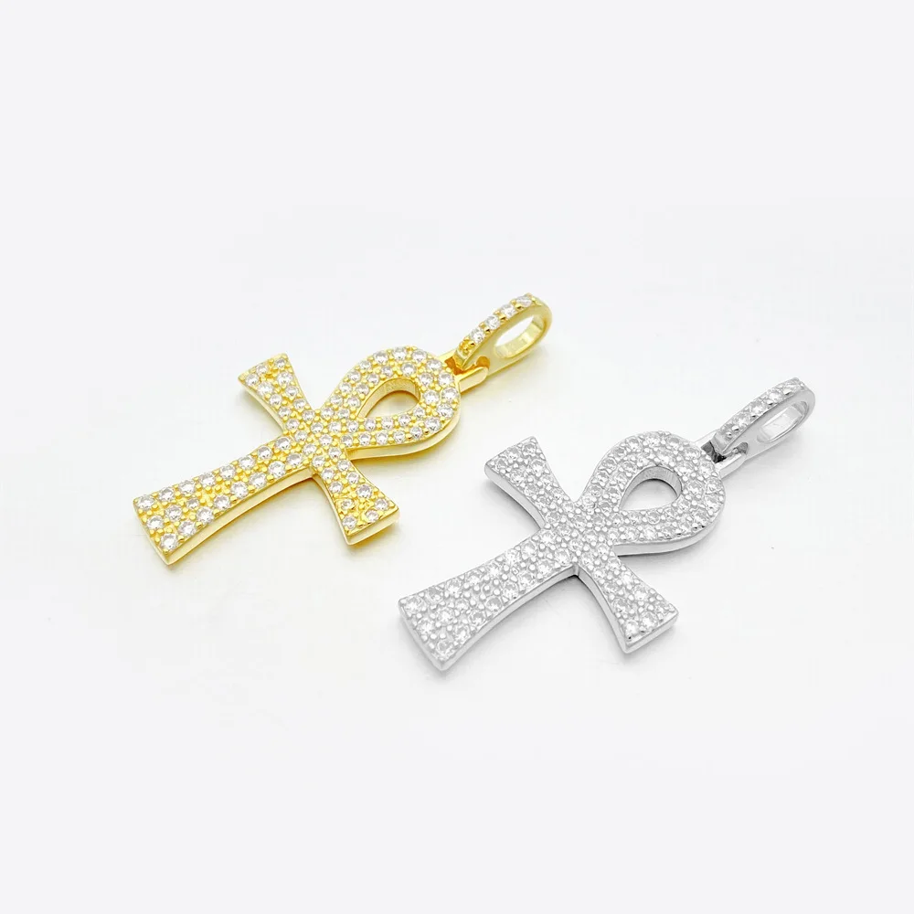 High-Quality Moissanite Cross Pendants Necklaces S925 Silver Real Diamond Necklaces For Women Men Jewelry Pass Diamond Tester