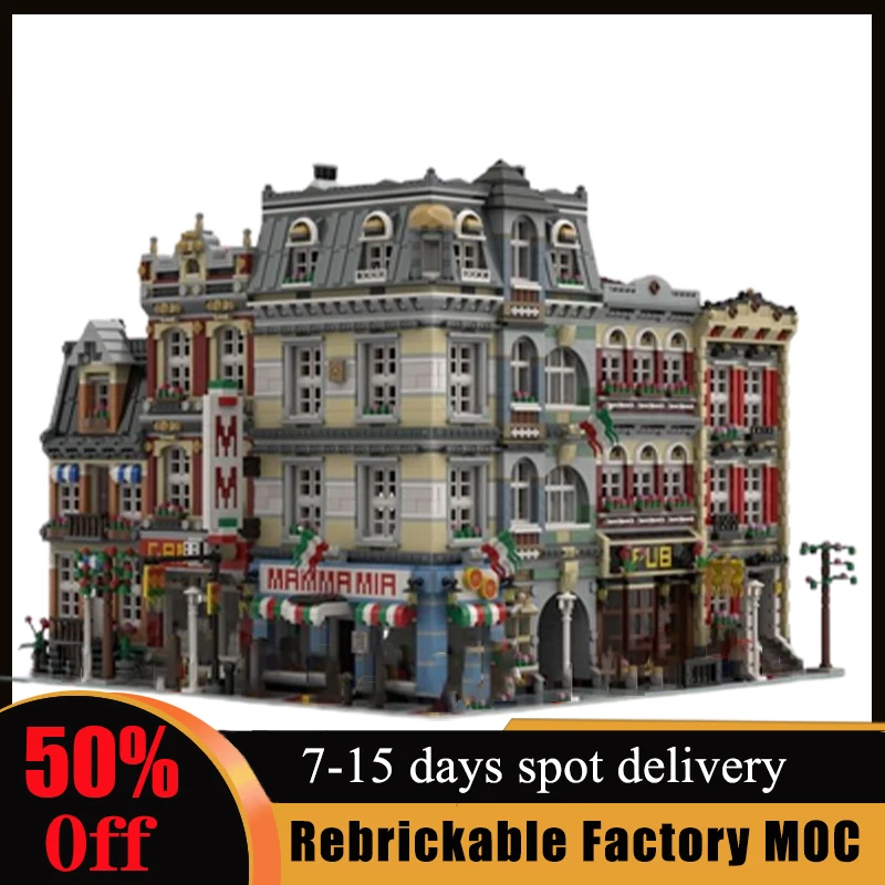 

9717pcs Street View City Modular Building Blocks Little Italy Collection Series Bricks DIY Birthday Children Xmas Toys Gifts
