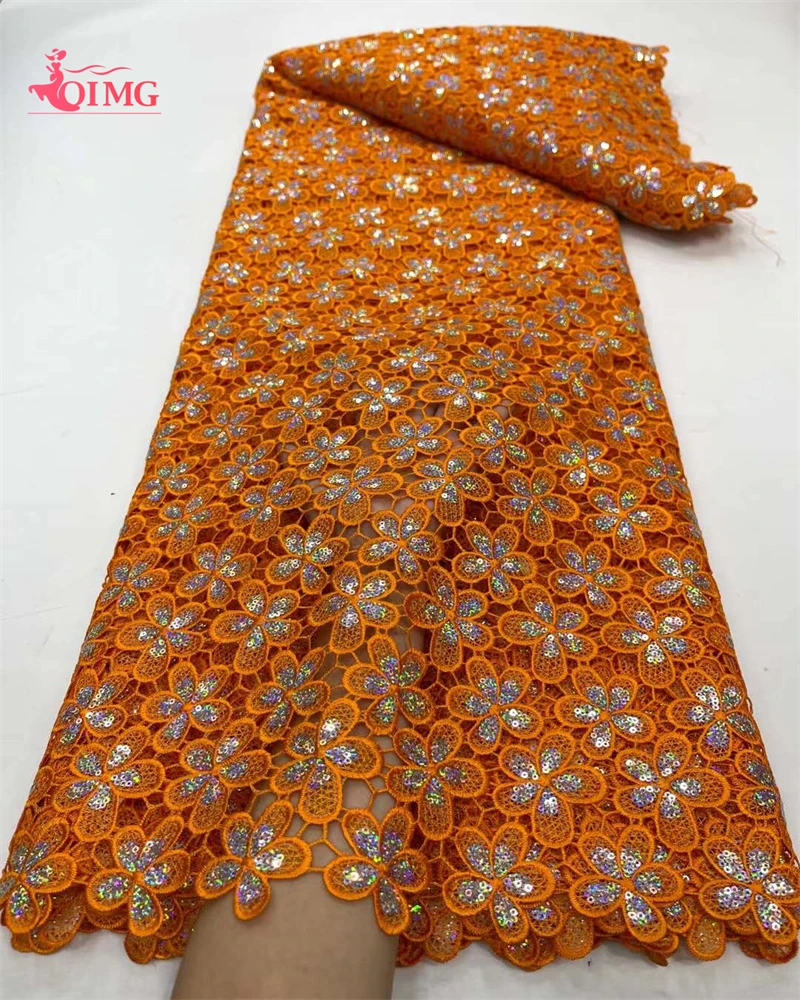 OIMG нигерийская молочная шелковая кружевная ткань с блестками 2023 высокое