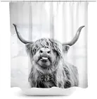 Highland головы коровы душ Шторы Western диких животных портрет занавеска для ванной из полиэстера Шторы полиэстер ткань Водонепроницаемый