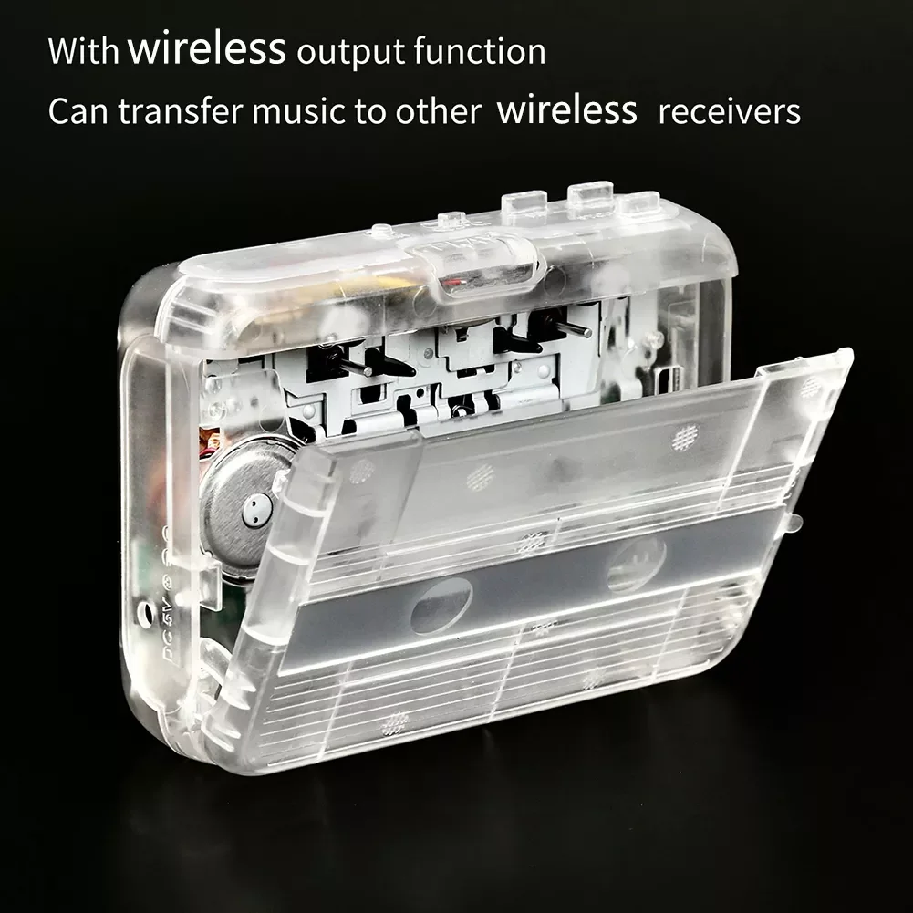 

Портативный прозрачный кассетный плеер с Bluetooth, стереопередатчик с FM-радио, автоматический реверс