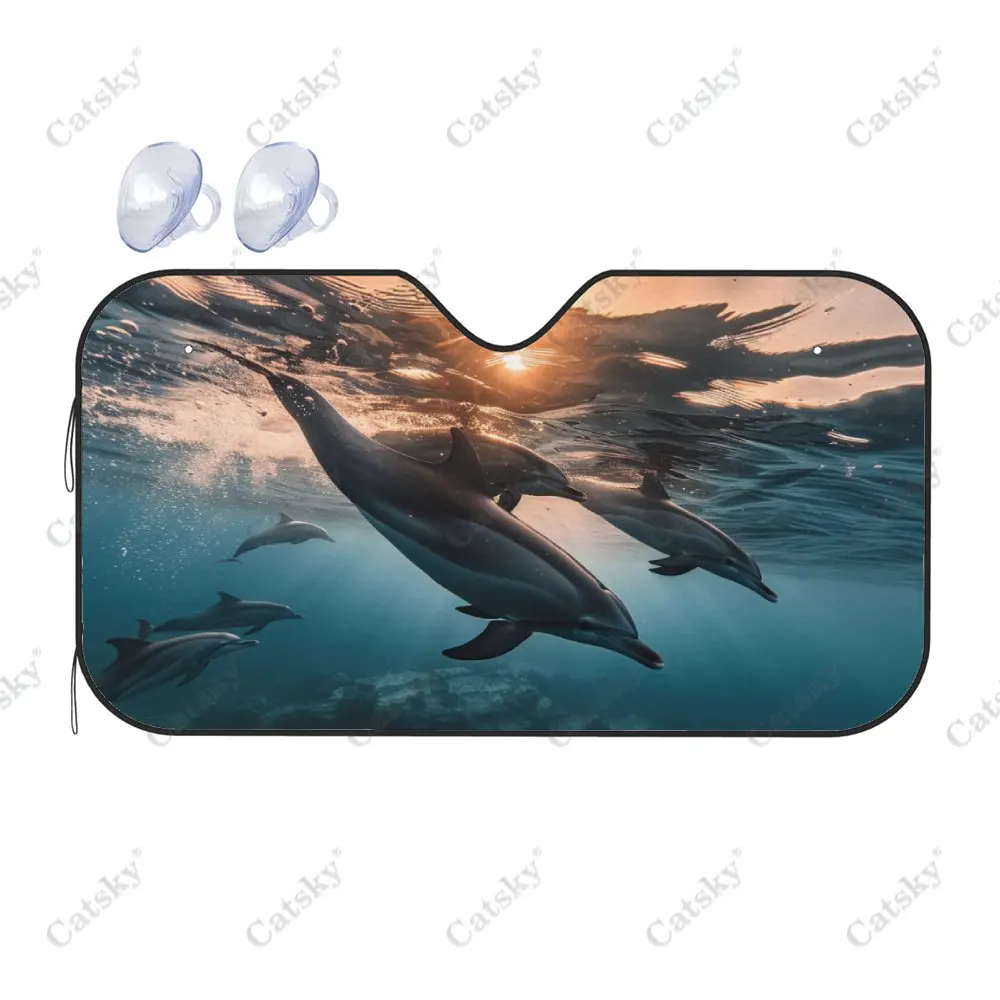 Бесплатный роуминг Дельфин Закат Солнцезащитный козырек на лобовое стекло