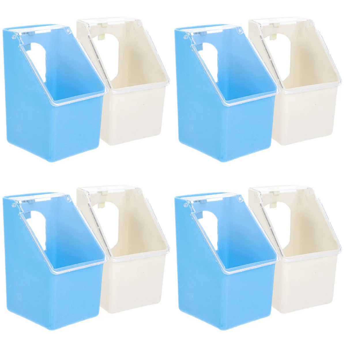 

8 Pcs Plastic Bird Feeder Cage Hanging Box Food Container Pendant Accessory Pigeon Water Basin Household Quail