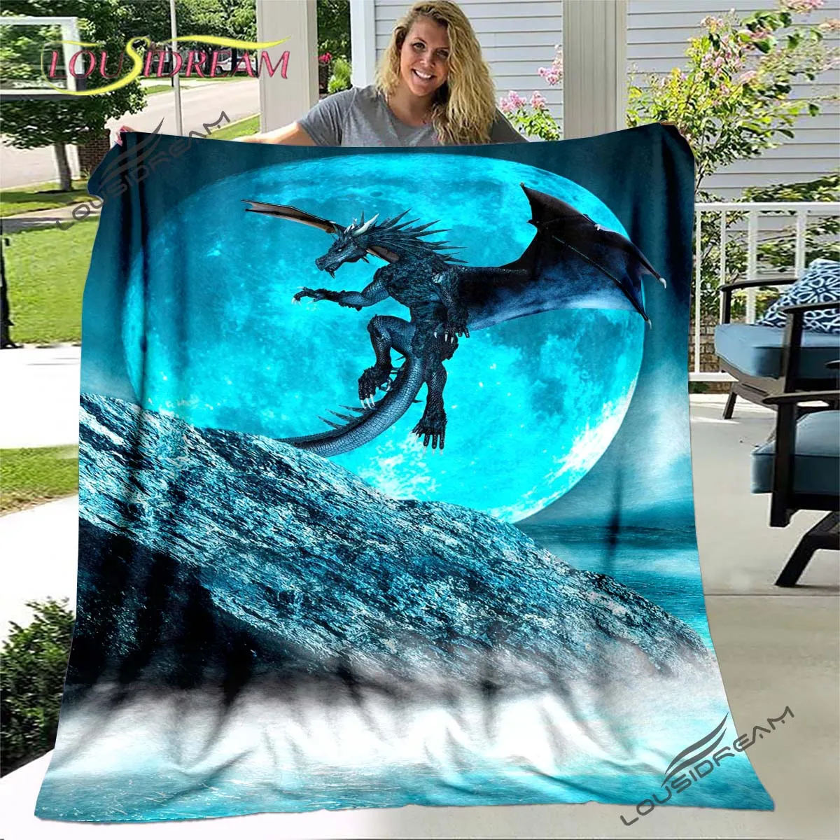 Фланелевое Одеяло с 3D-принтом дракона мягкие одеяла для кровати взрослых и детей