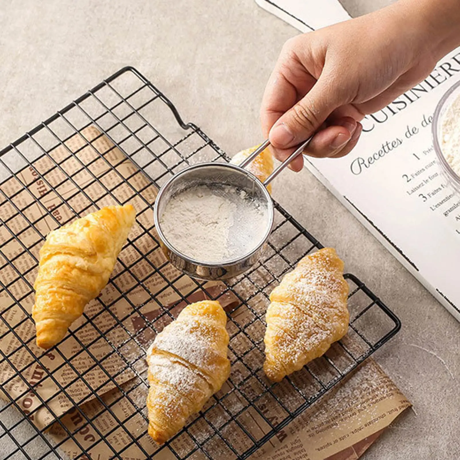Сито для муки сито выпечки тонкая сетка из нержавеющей стали |