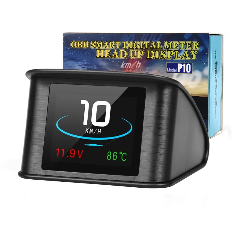 

Universal HUD P10 OBD2 Smart Digital Meter Head Up Display overspeed alarm engine fault code Car Navigator for Car Safely