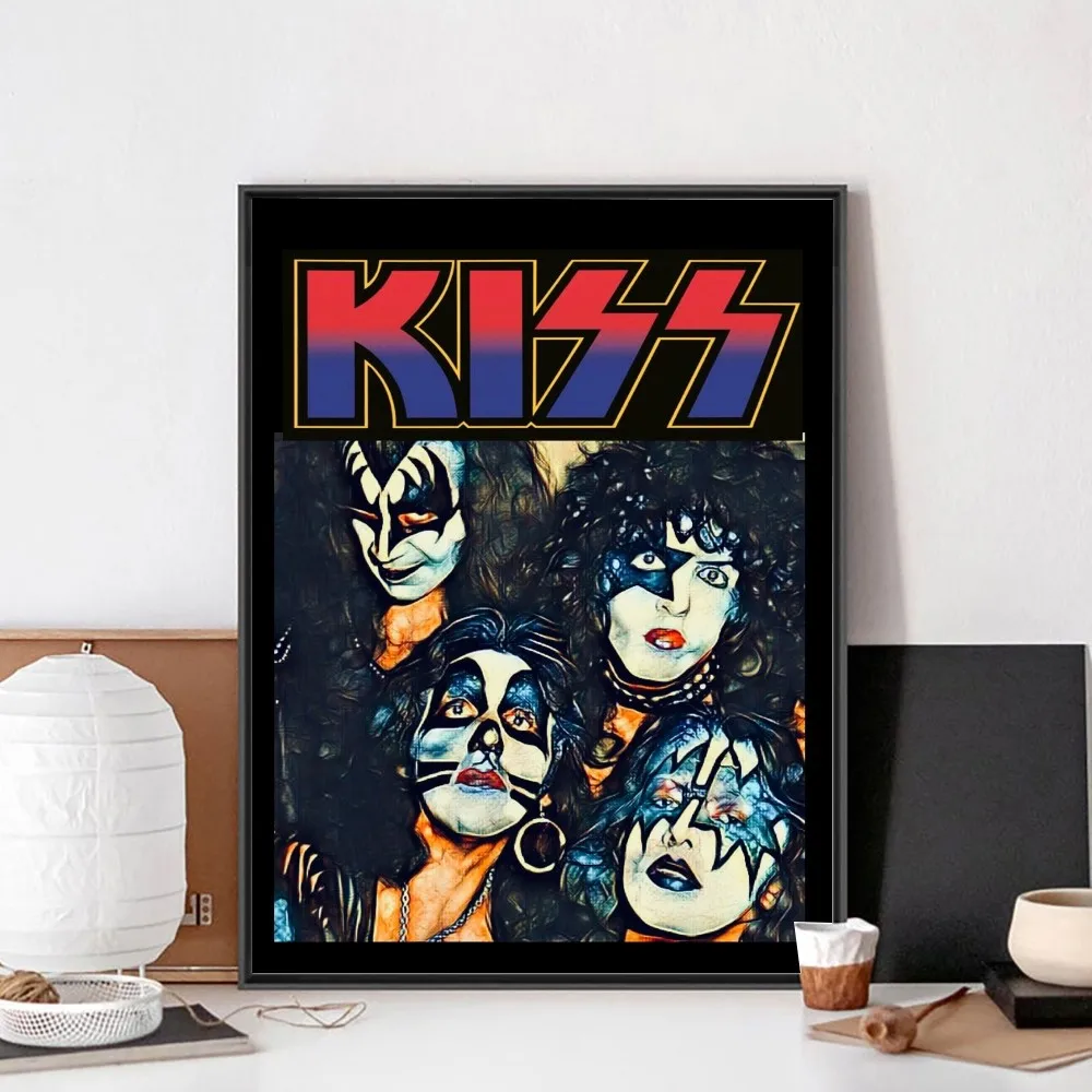 Отображение группы рок в бумаге из крафт-бумаги винтажный без рамки для бара