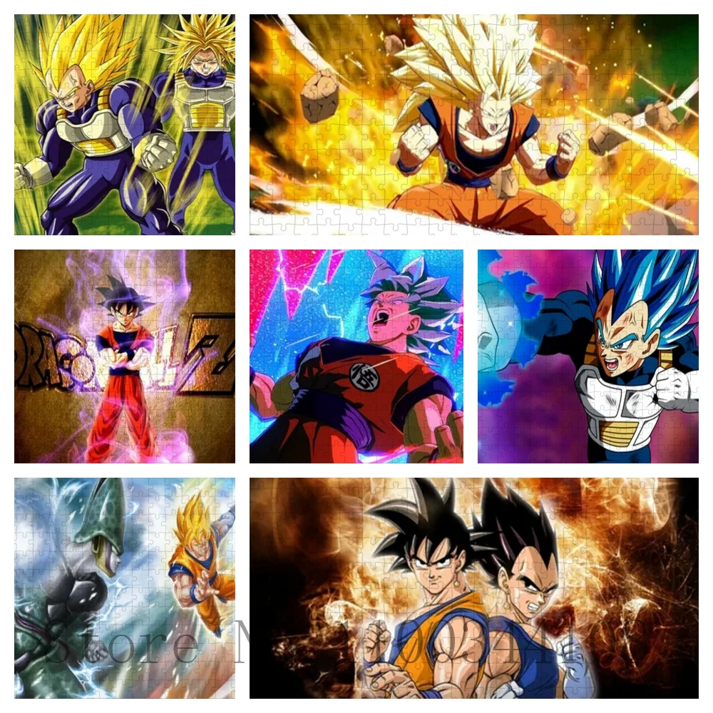 

Goku Dragon Ball 300/500/1000 Pieces Puzzle Japanese Anime Jigsaw Puzzle for Kids Decompression Educational Toys Handmade Game