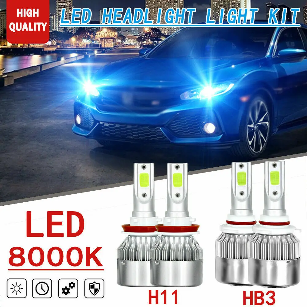 

4 шт., комплект сменных фар HB3/9005 + H11 для Honda Civic 2016-2018