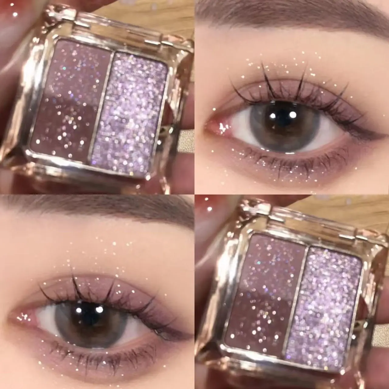 

Hot Pink Purple Eyeshadow Palette Sequins Pearlescent Student Party White Glitter Niche Box Portable Makeup Eye shadow Palette R
