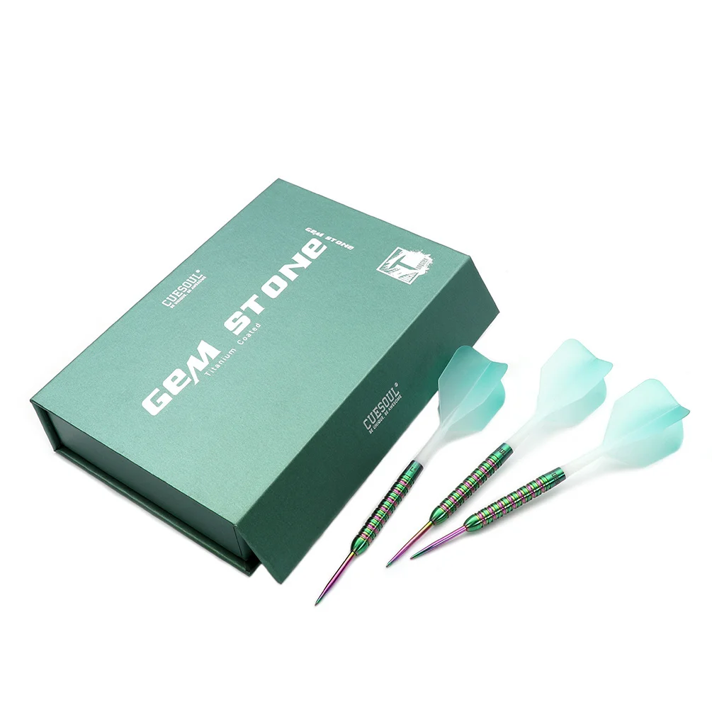 

CUESOUL Steel Tip Tungsten Darts GREEN GEM STONE Uniformity Titanium Coated-21g