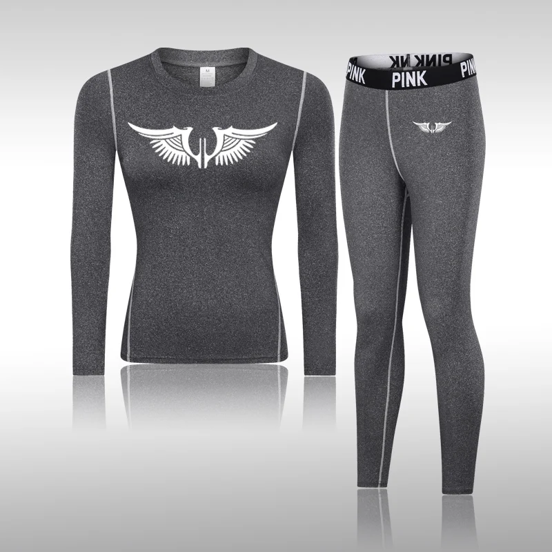 

Quick Dry Women Sportswear 2PCS Set Fitness Gym Yoga Compression Clothing Suit T Shirt+Leggings Workout Running Training Tights