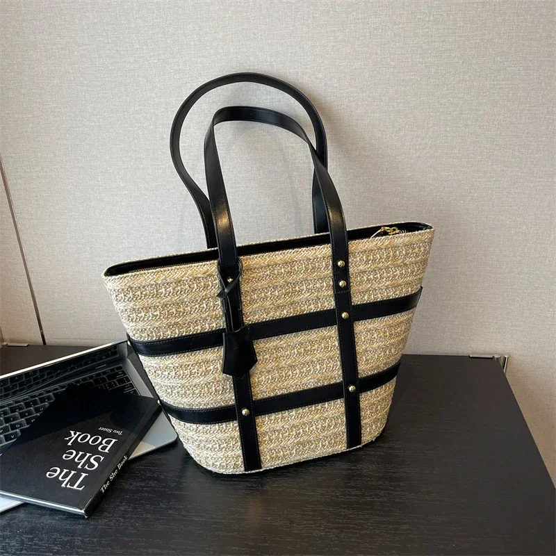 

For New Beach Tote Handbags Straw Shoulder Fashion Bags Lady Bag Purses Totes Big Ladies High-capacity Women Summer In And 2023