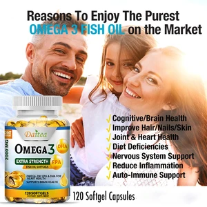 Imported Healthy Care Fish Oil 2000mg Supplements Help Maintain Heart & Cardiovascular Health