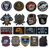skull badges military tactical hook embroidery patches removable insignia armbands patch with clothes caps backpacks accessories