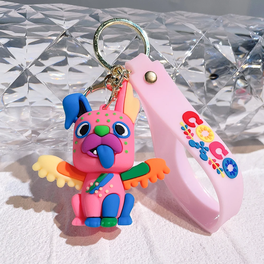 Disney Animation Coco Silicone Keychains Cartoon Figure Pendant Keyring Jewelry Key Holder for Car Key Bag Accessories Gifts
