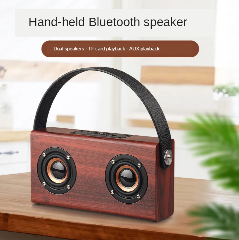 

D10 wooden dual speakers bluetooth speaker portable handle outdoor square dance mini speaker