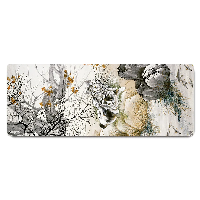 Chinese Painting Large Mouse Pad Big Gaming Lock Edge Mousepad Modern Laptop Notebook Rubber Game Speed Playmat 800*300*2mm |