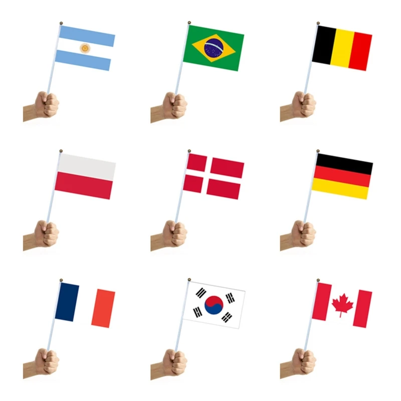 

50 шт., флаг для футбола с рисунком национального флага