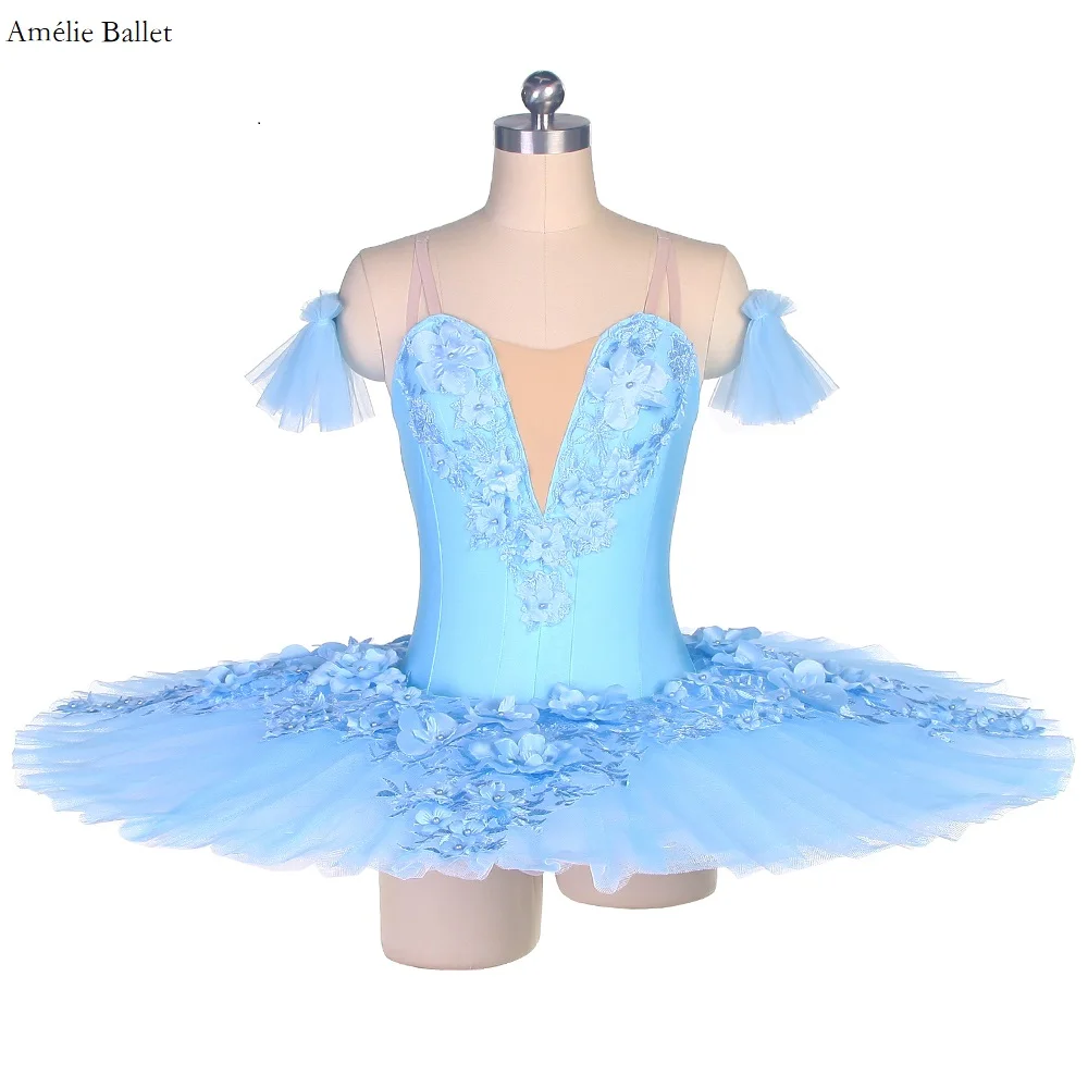 

BLL450, небесно-голубая Бриллиантовая Балетная пачка для девушек и женщин, костюм для соревнований или представлений, предпрофессиональное платье-пачка