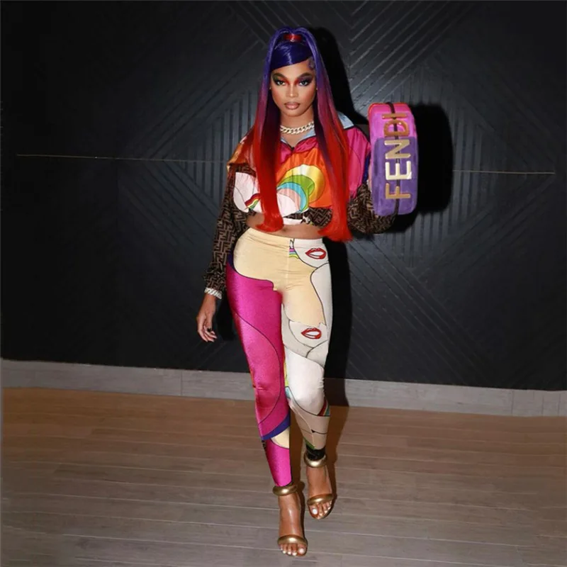 

Лето 2022, новые женские модные облегающие спортивные повседневные брюки с цифровым принтом высокой талии