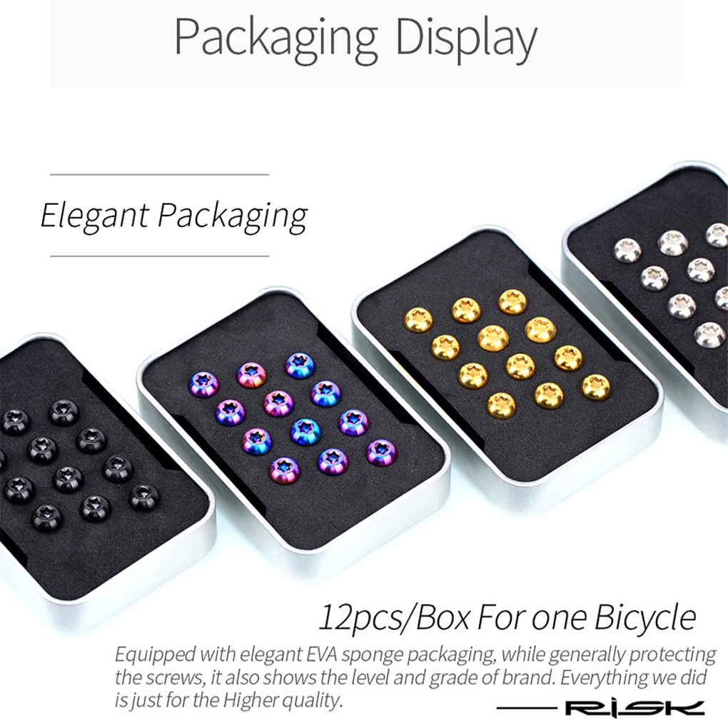 

12 шт. велосипедные болты дискового тормоза портативный m5x10 мм стильный сплав T25 Замена винтов серебристо-серый