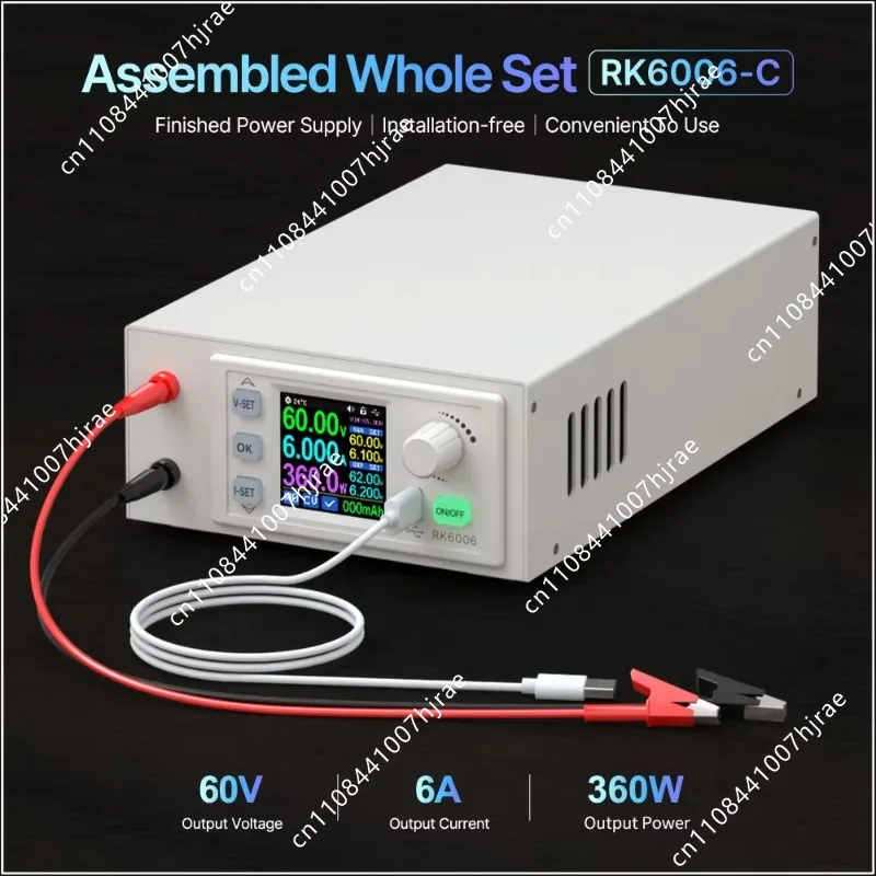 Фото RK6006-C Прецизионный импульсный регулятор напряжения AC-DC, лабораторный источник питания 0-60В 6А, цифровой стабилизатор для зарядки аккумуляторов, обслуживания и тестирования №2