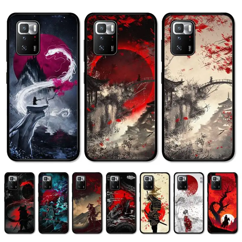 

Landscape ink Painting Japan Samurai Art Phone Case for Redmi Note 8 7 9 4 6 pro max T X 5A 3 10 lite pro
