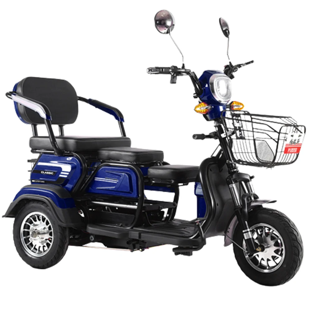 

15 Inches 60V 20A Electric Tricycle Dual Shock Absorbers Brushless Motor Enlarge Storage Basket 800W Lithium Battery