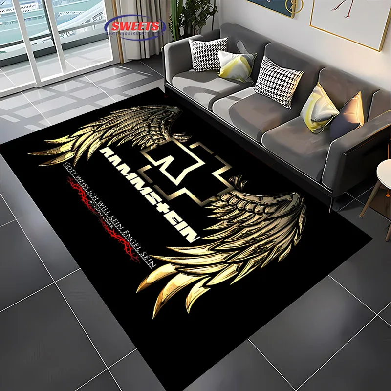 3D Printing Rammstein Large Area Carpet for Living Room Cartoon Children's Bedroom Sofa Doormat Floor Rug Anti-slip Decor Mats