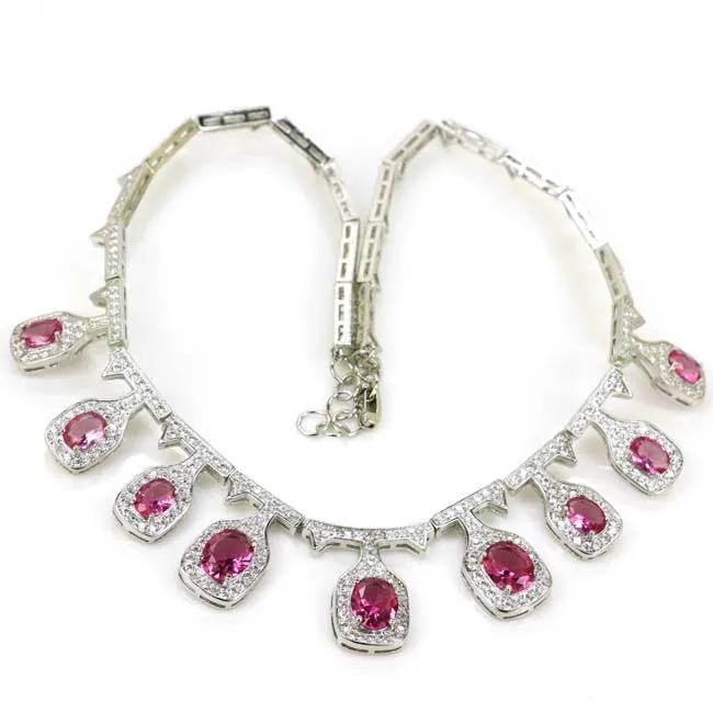 

Женское ожерелье из серебра 925 пробы, цепочка, элегантный сине-фиолетовый танзанит, родолит, гранат, Зеленый Перидот, белый циркон, подарок для женщины