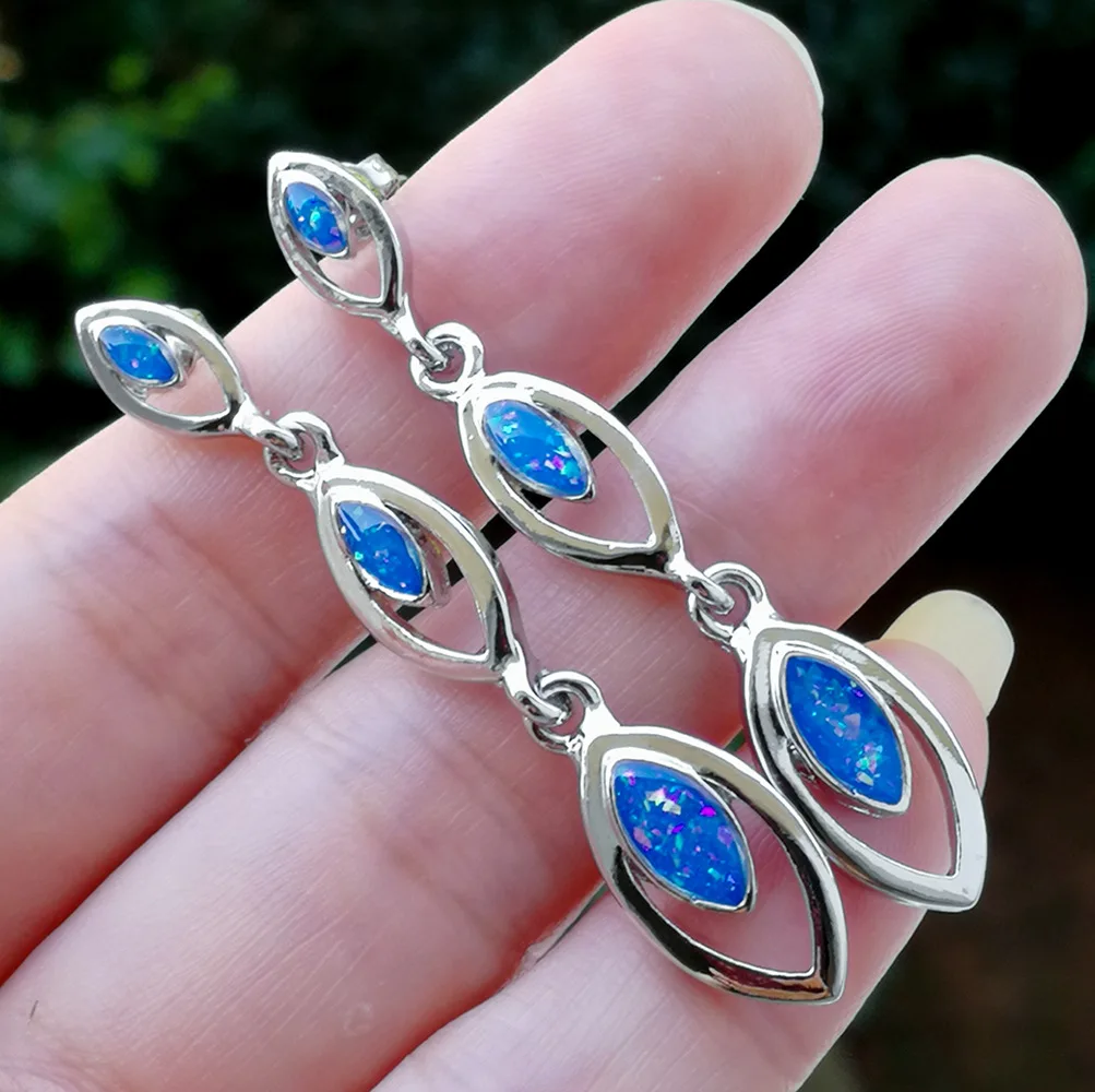 

Fire Opal Prong Setting Birthstone Drop & Dangle Earrings