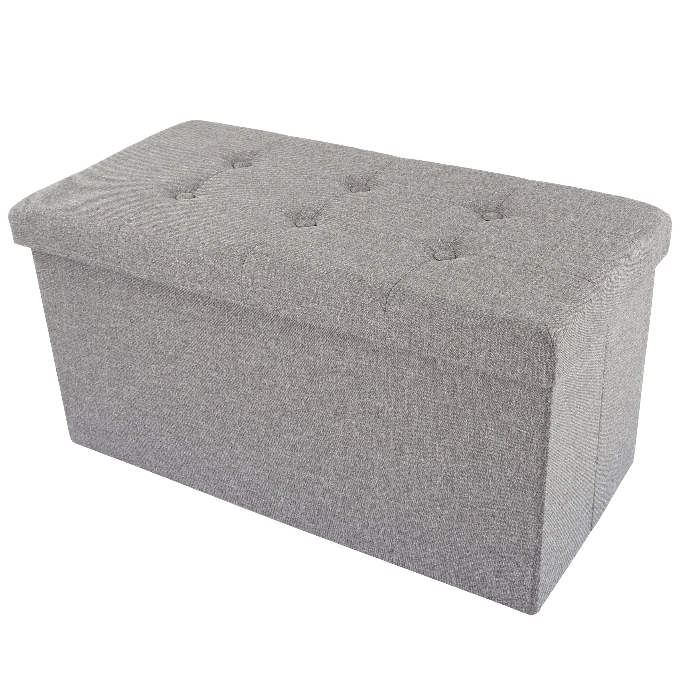 

Somerset Home 30-Inch Folding Storage Ottoman with Detachable Bin, Gray