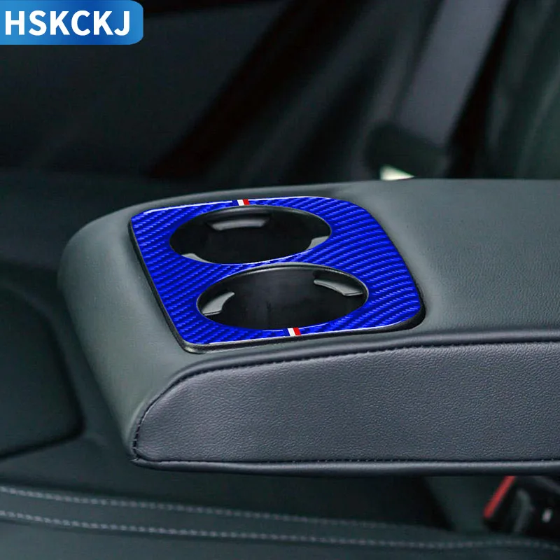 

For Subaru Impreza WRX STI XV Crosstrek 2012 2013 2014 Carbon Fiber Rear Armrest Water Cup Holder Stickers Trim Car Accessories