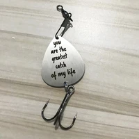 fashion stainless steel fish hook keychain for men lettering%e2%80%9cyou are the greatest catch of my life%e2%80%9d key chain fathers day gift
