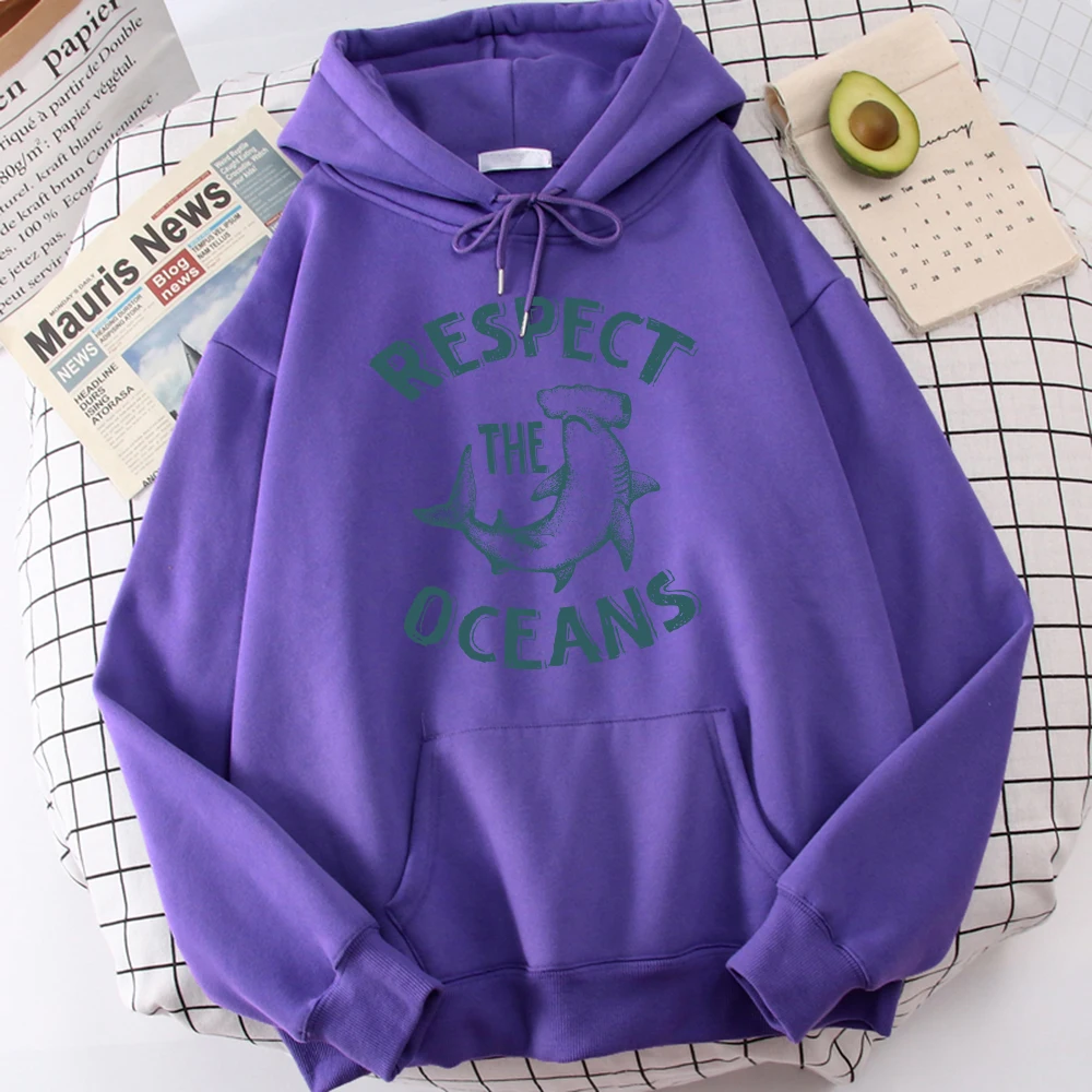 

Respect The Oceans Print Men'S Hoodie Designer Fleece Hooded Hip Hop Comfortable Tracksuit Harajuku Creativity Hoodies For Men