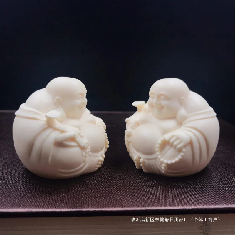 Резьба по фруктам цвета слоновой кости Майтрейя Будда Хэци украшения ручные