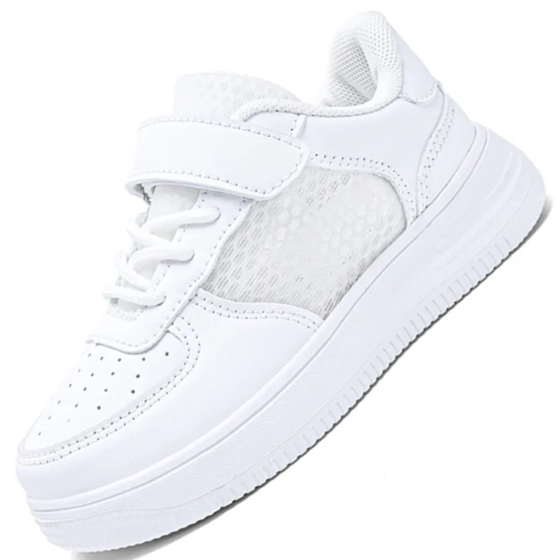 

Кроссовки Детские сетчатые, Повседневная дышащая обувь для мальчиков и девочек, модные теннисные туфли, белые черные