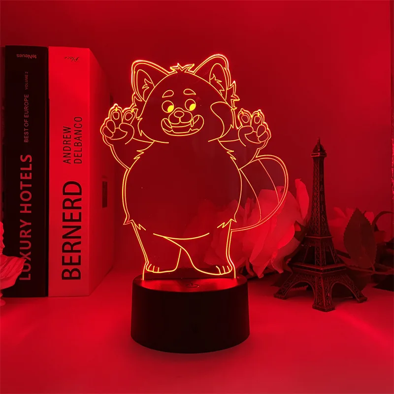 Поворачивающаяся красная аниме Диснея светодиодная Ночная подсветка модель
