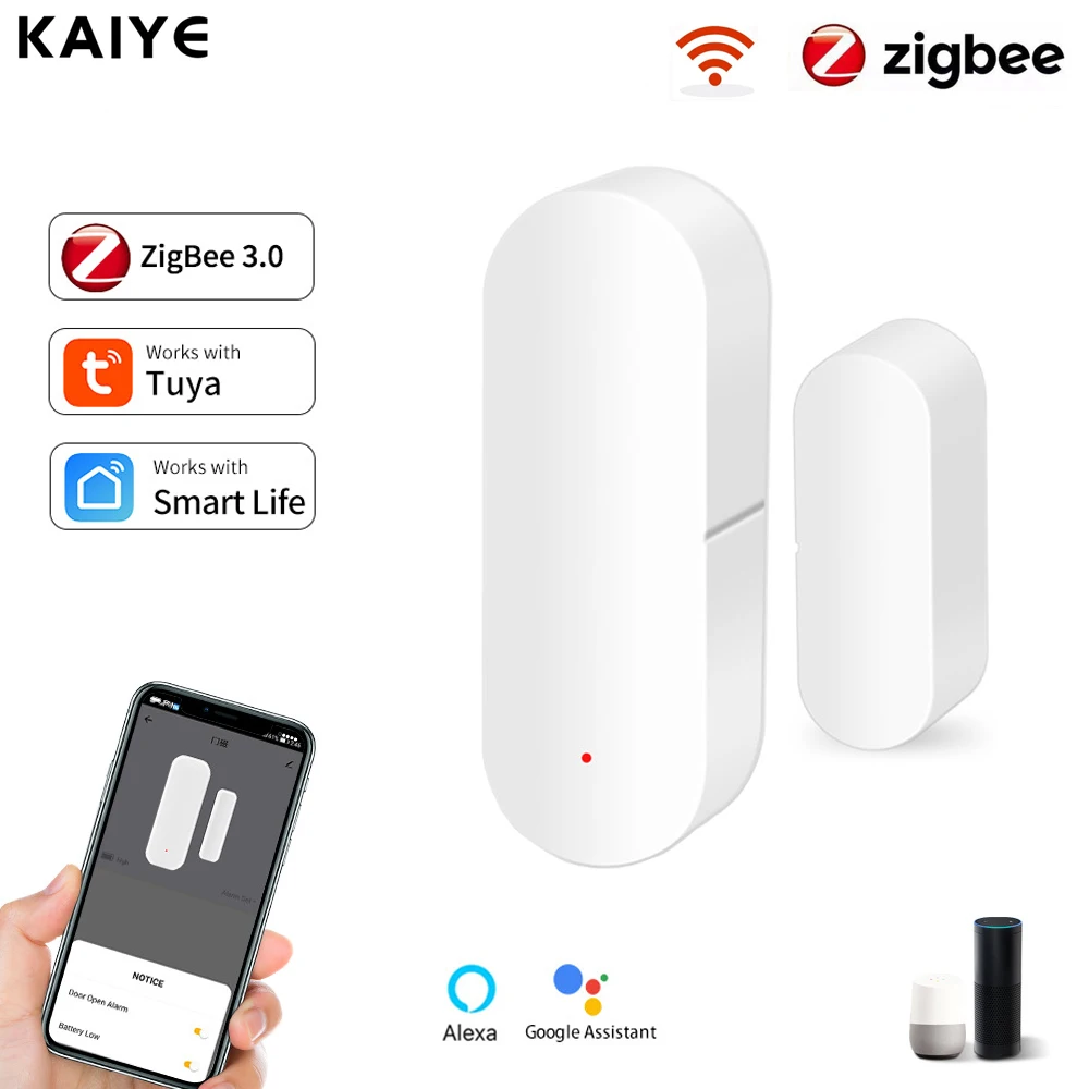 

Tuya Smart WiFi/Zigbee Door Window Sensor Smart Home Wireless Door Detectors Magnetic Automation Works With Alexa Google Home