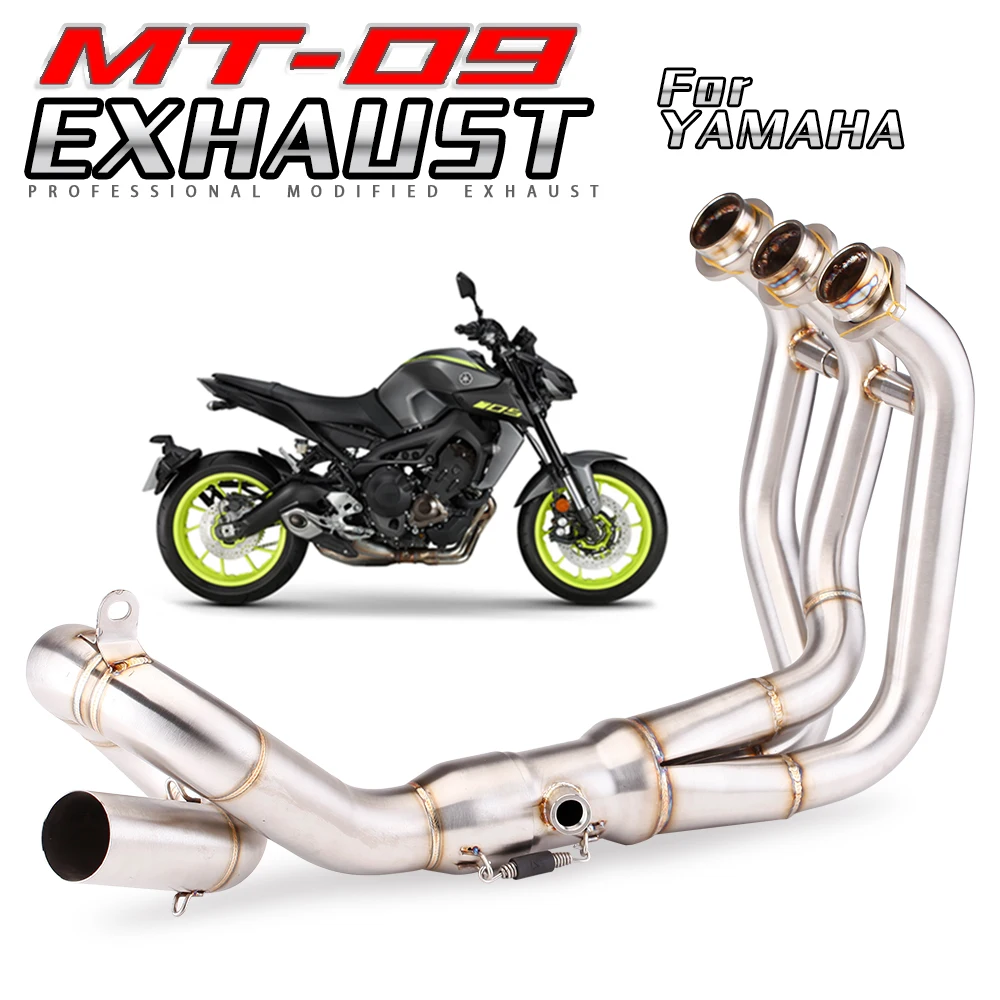 

MT09 motorcycle exhaust pipe modified stainless steel scooter front pipe complete system for yamaha FZ-09 MT-09 mt 09 slip-on