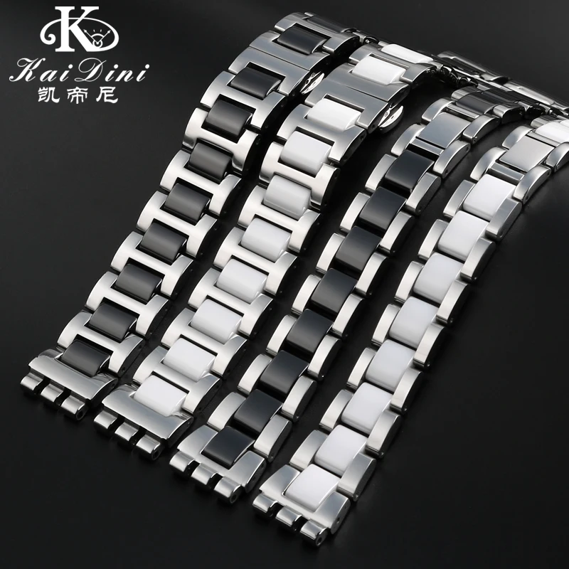 Фото Ремешок для часов из нержавеющей стали для Swatch YGS749G YCS YAS, студенческий ремешок, металлический стальной ремень, мужская и женская цепочка для часов, браслет 17 мм 19 мм №1