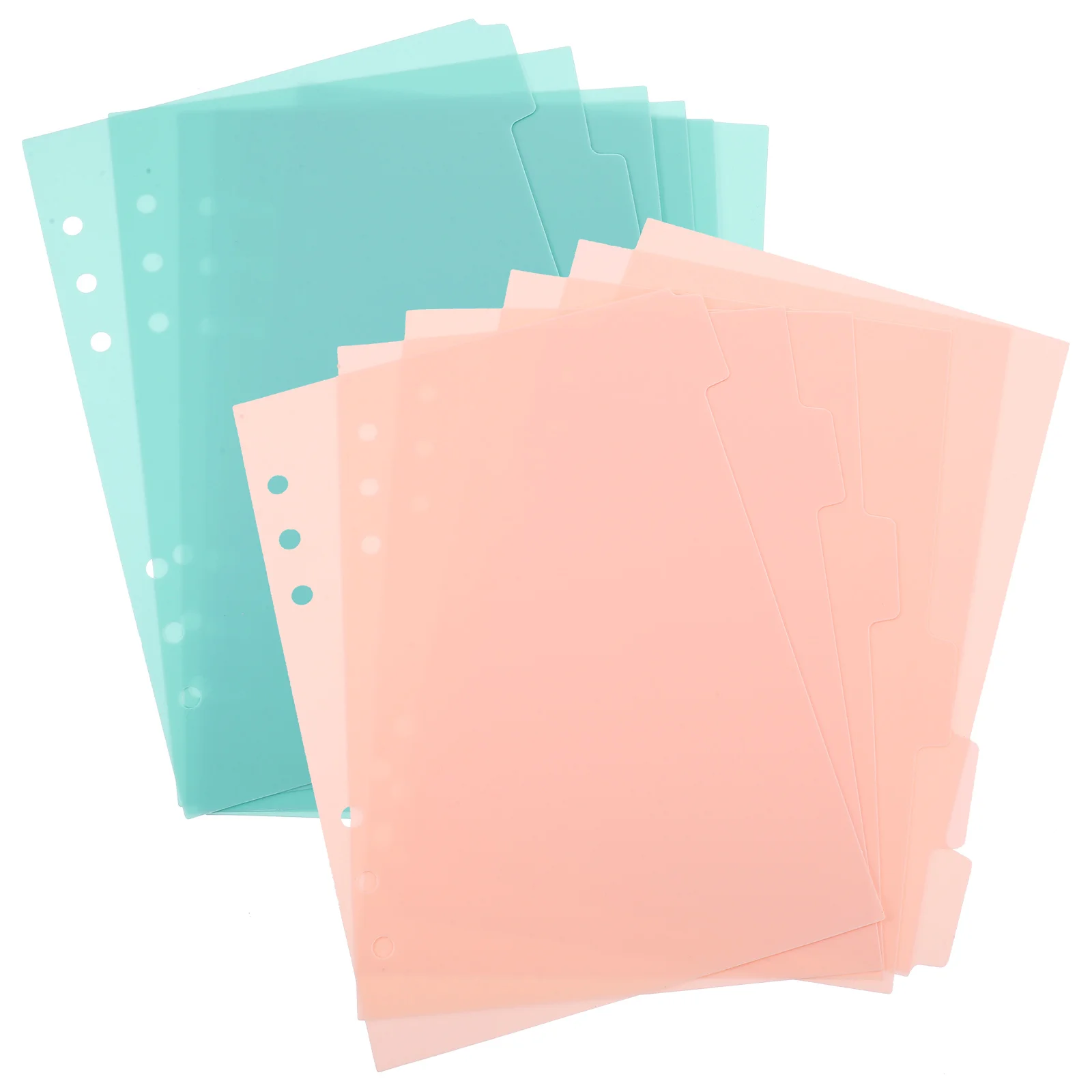 

12 Sheets Dividers Notebook Index A5 Binder Notepad Handbook Punched Loose-leaf Page Markers Frosted Pp Paper Clear
